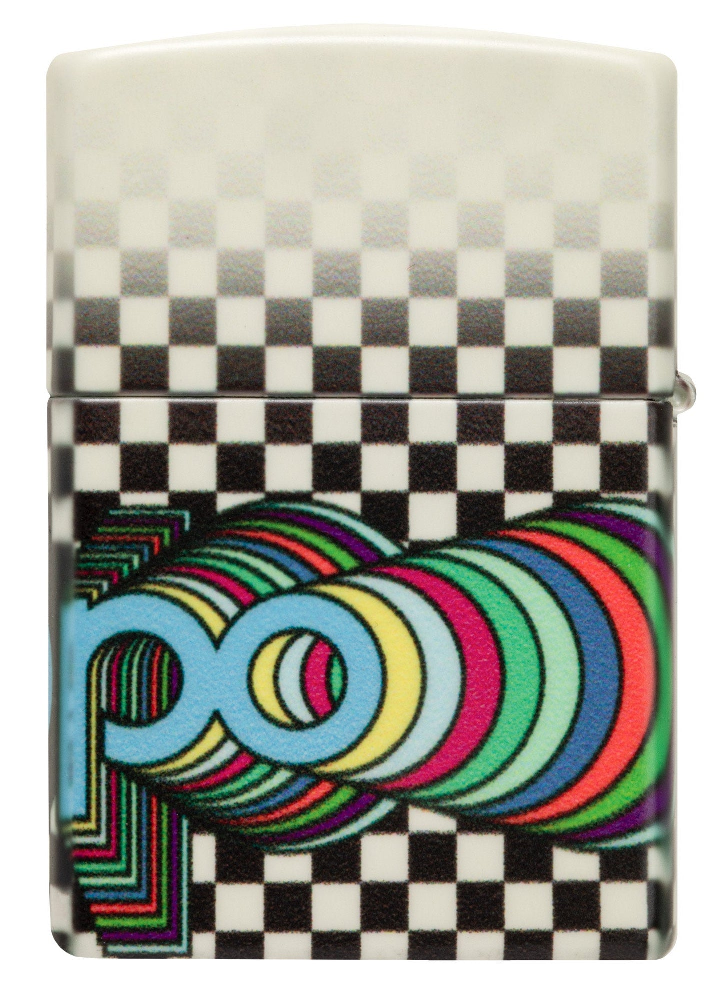 Back shot of Zippo Nostalgia Design 540 Color Glow in the Dark Windproof Lighter.